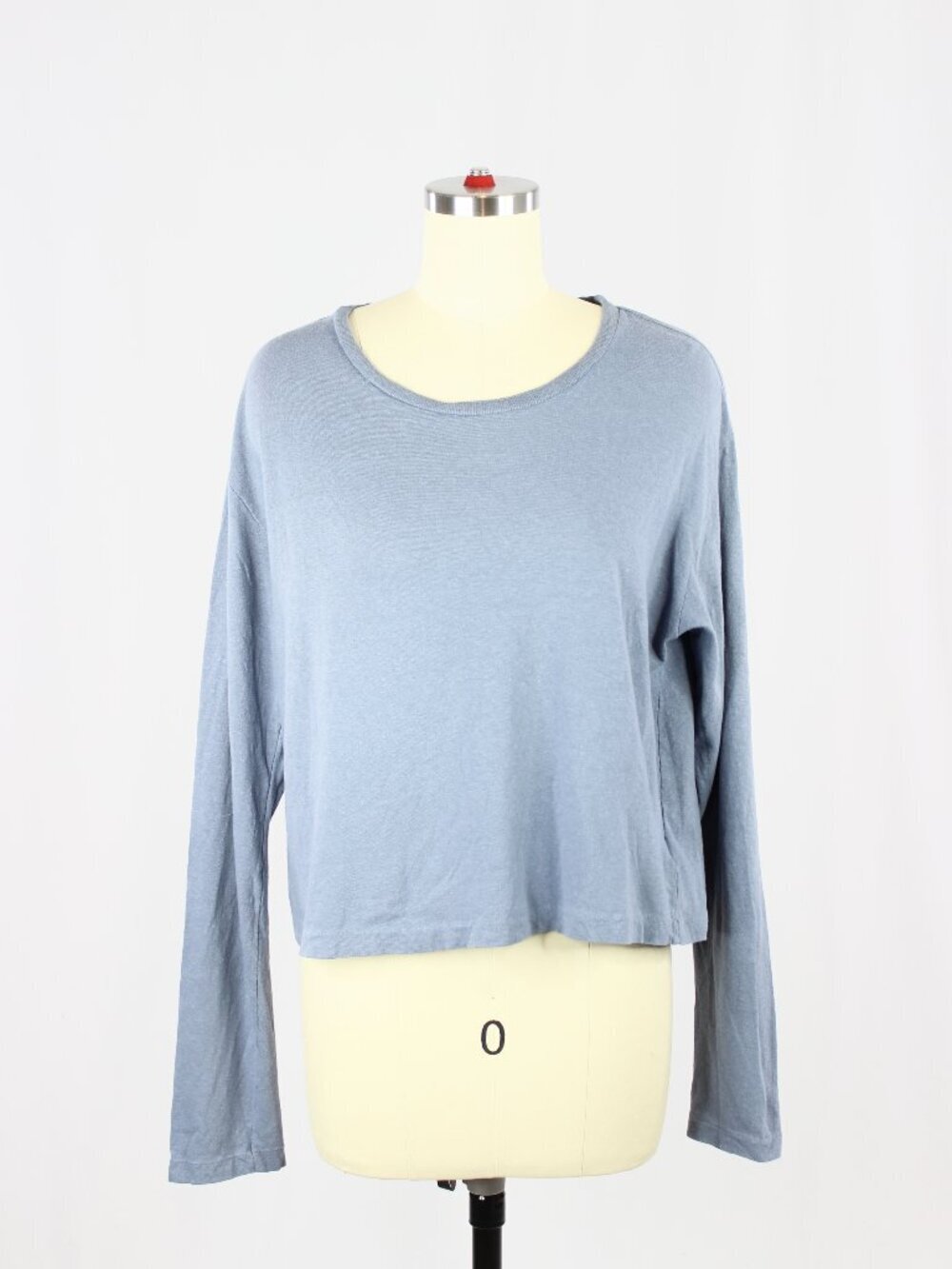 Aritzia DENIM FORUM The Kate Blue Cotton Boxy Long Sleeve Tee T-Shirt, Size M
